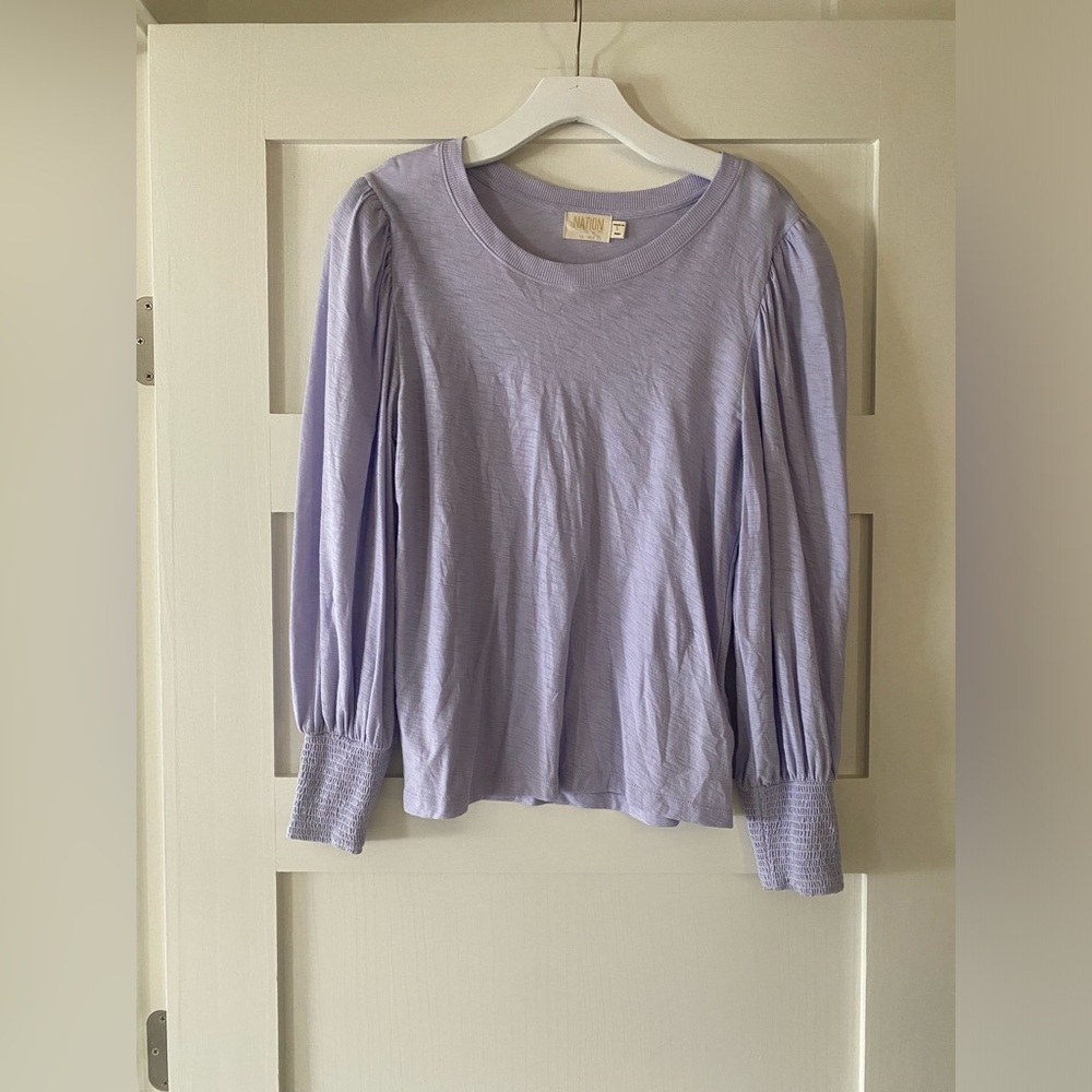 Nation LTD Purple Sleeve Detail Shirt - Size L